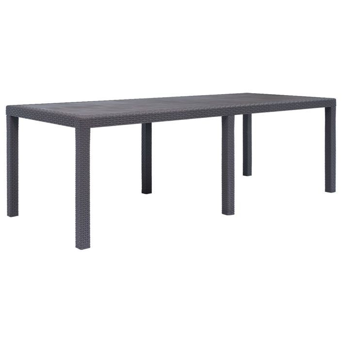 Table de jardin Marron 220x90x72 cm Plastique Aspect de rotin - Photo n°1