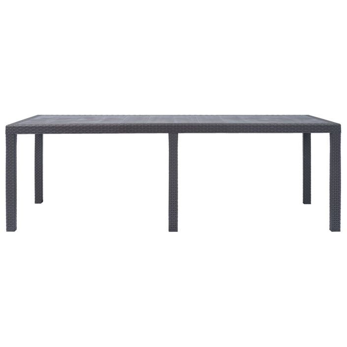 Table de jardin Marron 220x90x72 cm Plastique Aspect de rotin - Photo n°3