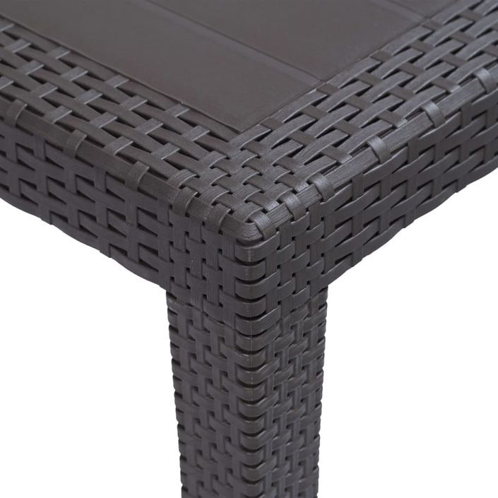 Table de jardin Marron 79x79x72 cm Plastique Aspect de rotin - Photo n°4