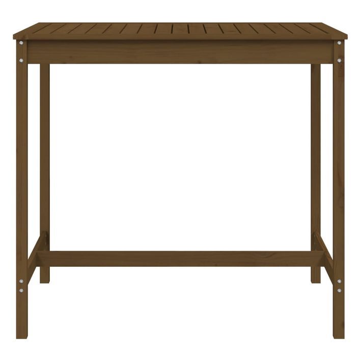 Table de jardin marron miel 121x82,5x110 cm bois massif de pin - Photo n°4