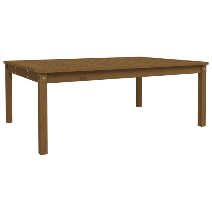 Table de jardin marron miel 121x82,5x45 cm bois massif de pin - Photo n°1