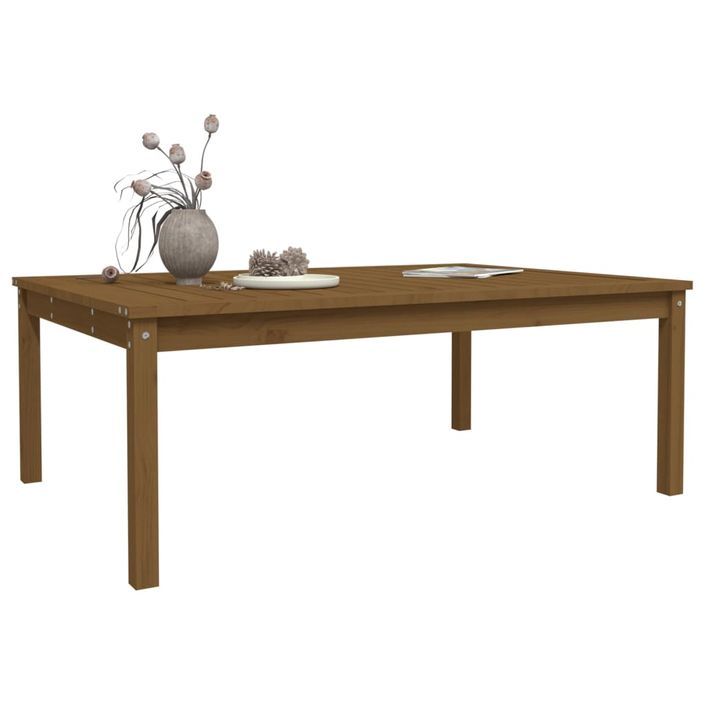 Table de jardin marron miel 121x82,5x45 cm bois massif de pin - Photo n°4