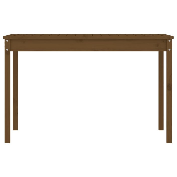 Table de jardin marron miel 121x82,5x76 cm bois massif de pin - Photo n°5