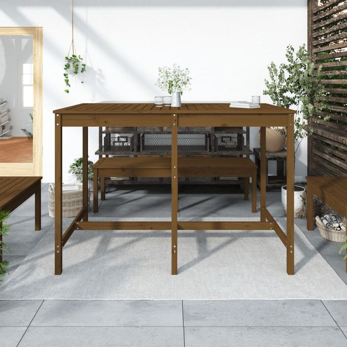 Table de jardin marron miel 159,5x82,5x110cm bois massif de pin - Photo n°3