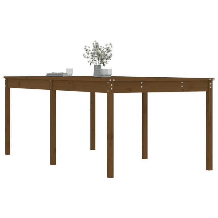 Table de jardin marron miel 203,5x100x76 cm bois massif de pin - Photo n°4