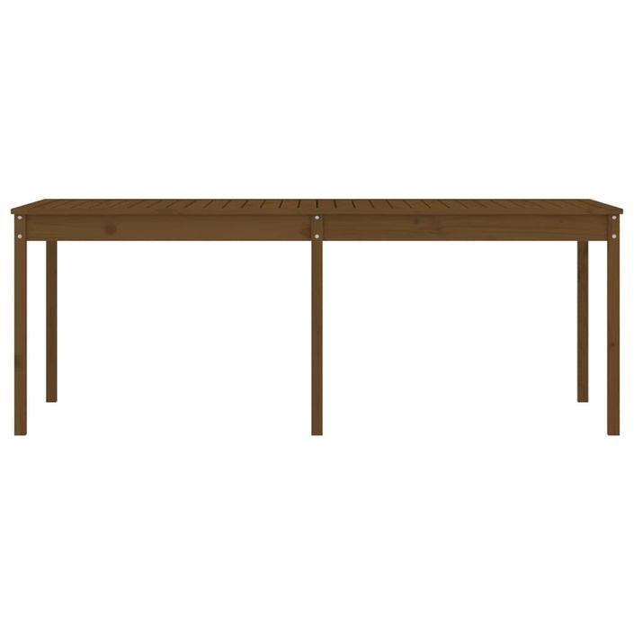 Table de jardin marron miel 203,5x100x76 cm bois massif de pin - Photo n°5