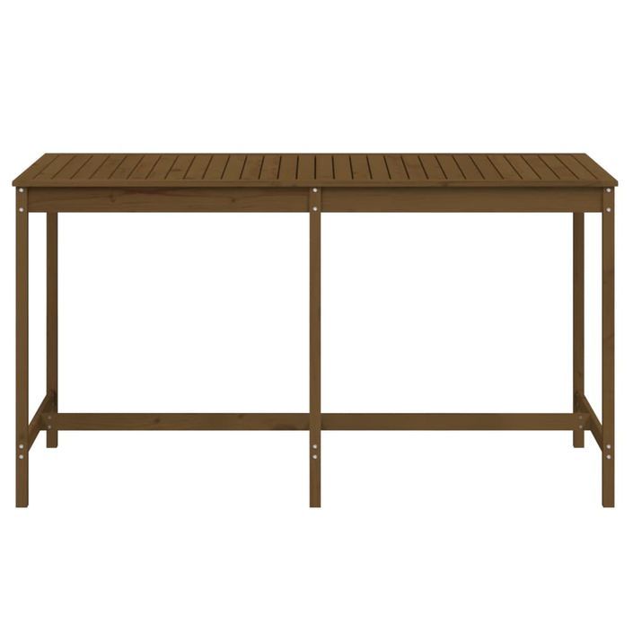 Table de jardin marron miel 203,5x90x110 cm bois massif de pin - Photo n°4