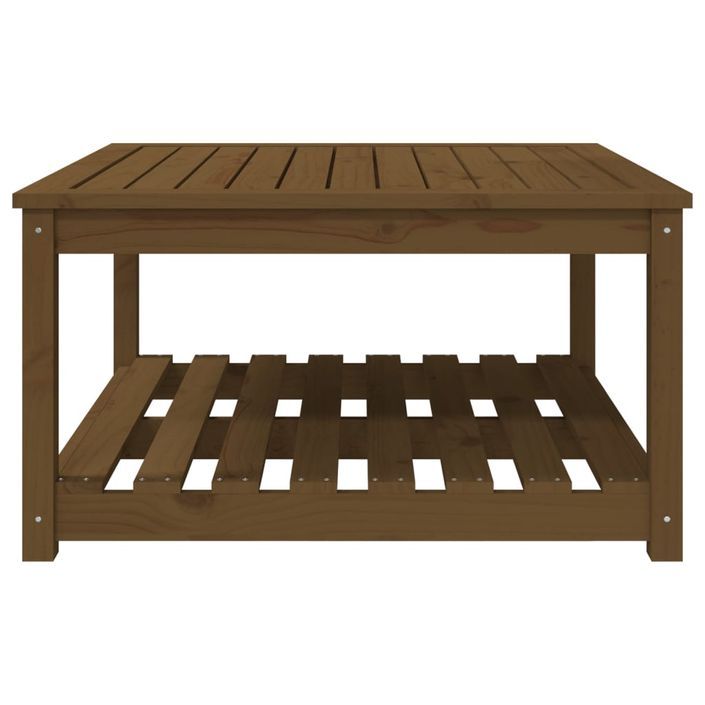 Table de jardin marron miel 82,5x82,5x45 cm bois massif de pin - Photo n°5