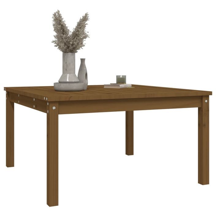 Table de jardin marron miel 82,5x82,5x45 cm bois massif de pin - Photo n°4