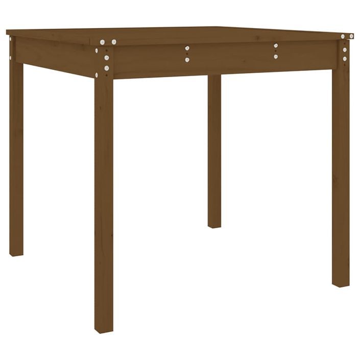 Table de jardin marron miel 82,5x82,5x76 cm bois massif de pin - Photo n°1