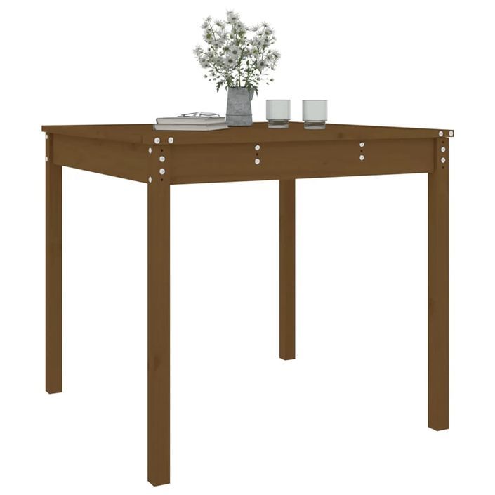 Table de jardin marron miel 82,5x82,5x76 cm bois massif de pin - Photo n°4