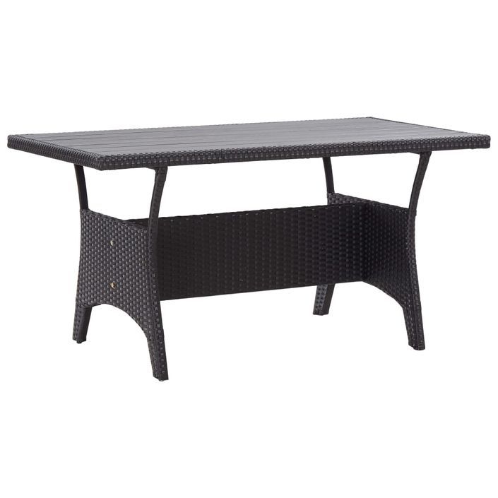 Table de jardin Noir 120x70x66 cm Résine tressée - Photo n°1