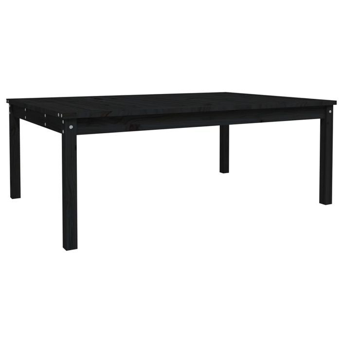 Table de jardin noir 121x82,5x45 cm bois massif de pin - Photo n°2