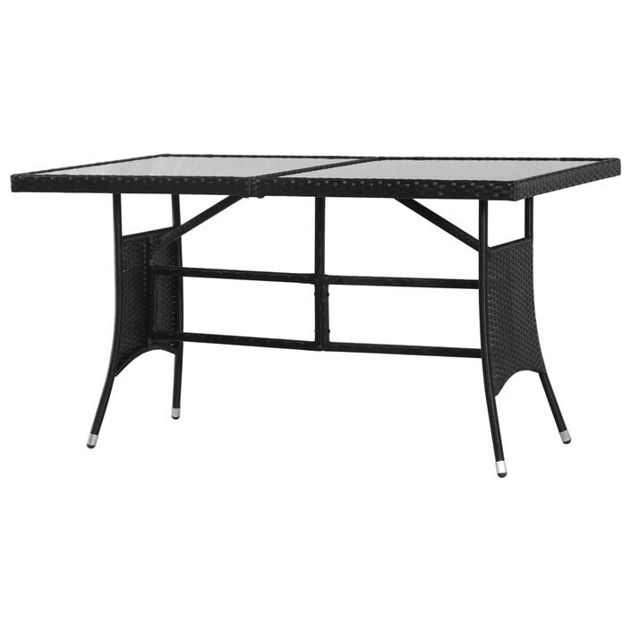 Table de jardin Noir 140x80x74 cm Résine tressée - Photo n°1