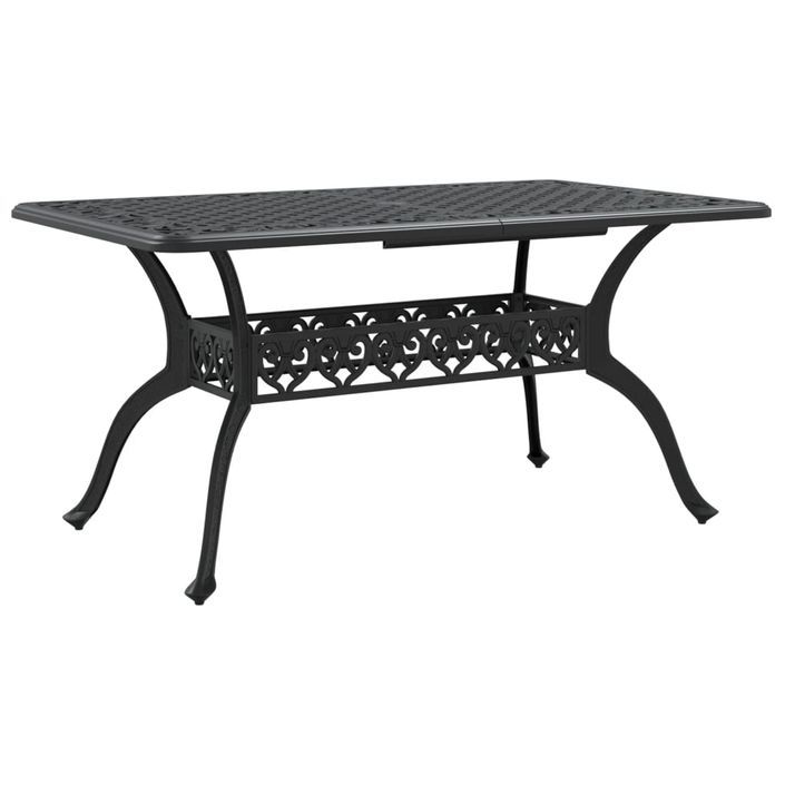 Table de jardin noir 150x90x72 cm aluminium coulé - Photo n°1