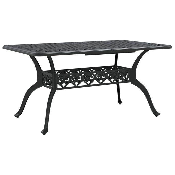 Table de jardin noir 150x90x72 cm aluminium coulé - Photo n°7