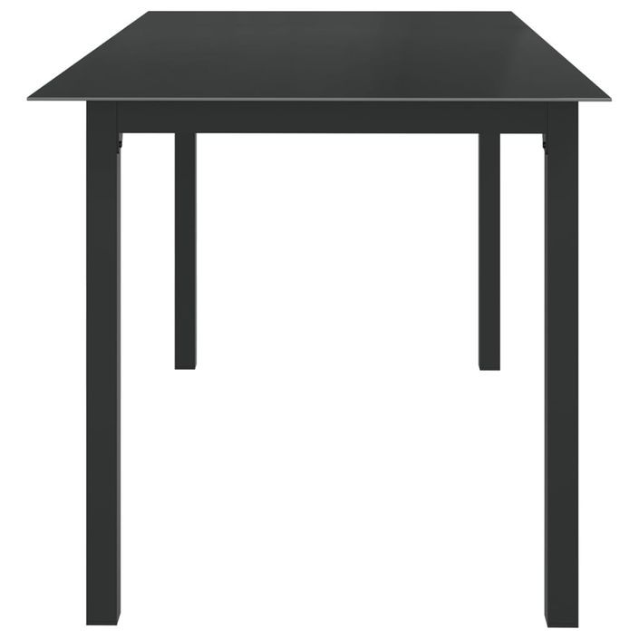 Table de jardin Noir 150x90x74 cm Aluminium et verre - Photo n°3