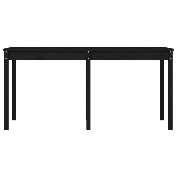 Table de jardin noir 159,5x82,5x76 cm bois massif de pin - Photo n°5