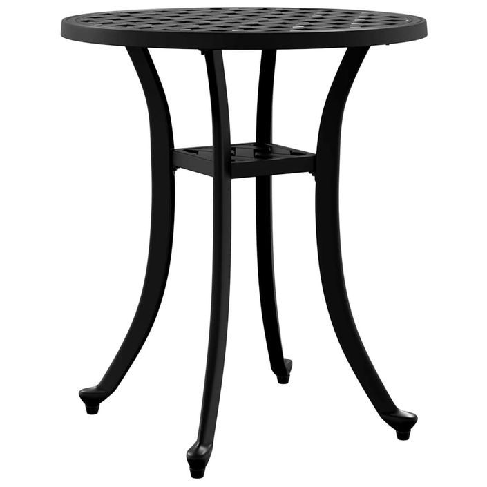 Table de jardin noir Ø48x53 cm aluminium coulé - Photo n°1