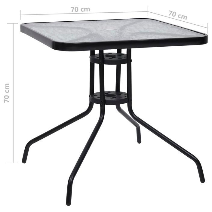 Table de jardin Noir 70x70x70 cm Acier - Photo n°6