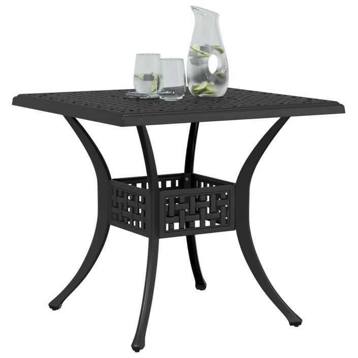 Table de jardin noir 80x80x75 cm aluminium coulé - Photo n°4