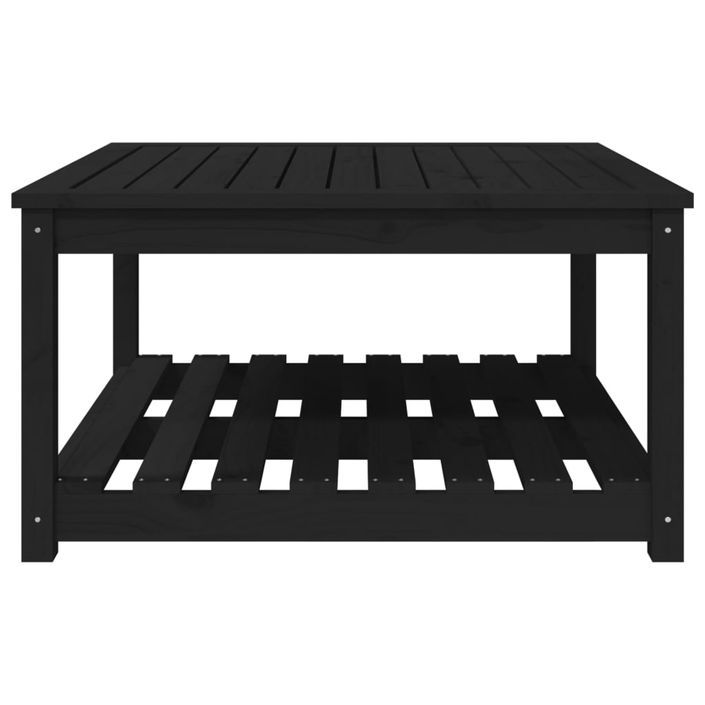 Table de jardin noir 82,5x82,5x45 cm bois massif de pin - Photo n°5