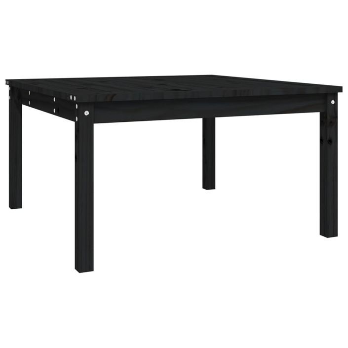 Table de jardin noir 82,5x82,5x45 cm bois massif de pin - Photo n°1