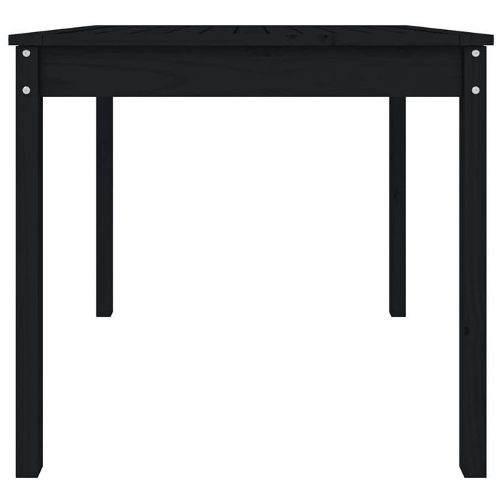 Table de jardin noir 82,5x82,5x76 cm bois massif de pin - Photo n°6