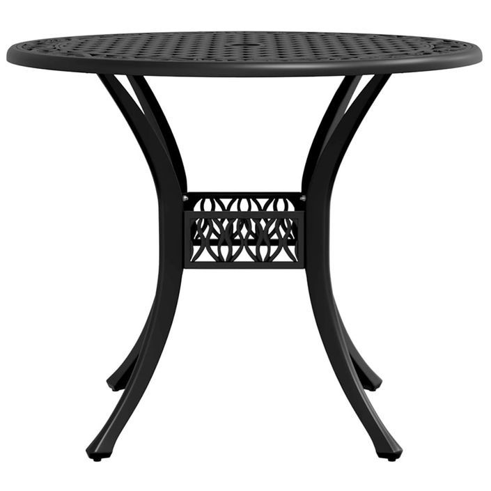 Table de jardin noir Ø90x75 cm aluminium coulé - Photo n°6