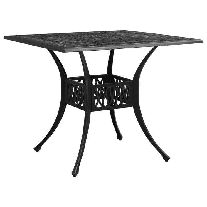 Table de jardin Noir 90x90x73 cm Aluminium coulé - Photo n°1