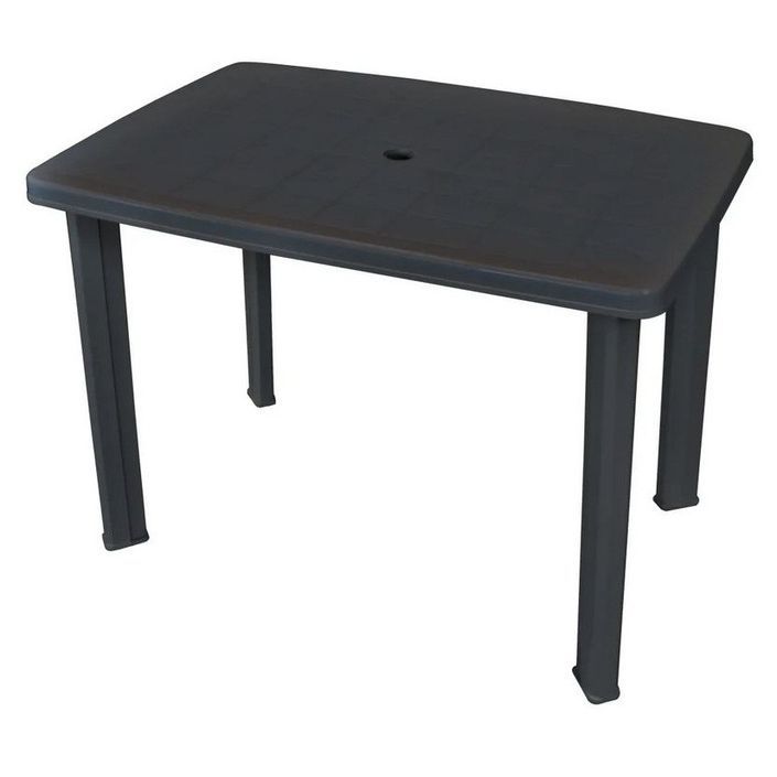 Table de jardin plastique anthracite Bouka 101 cm - Photo n°1