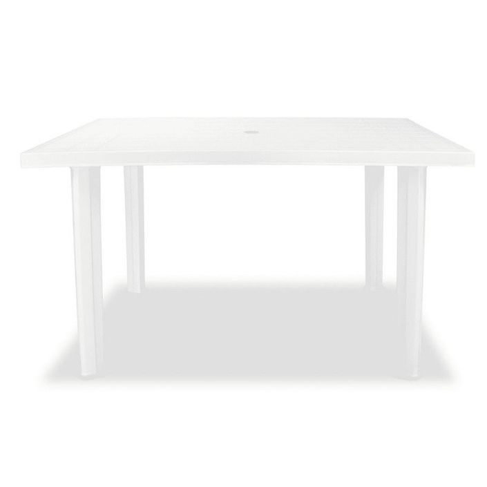 Table de jardin plastique blanc Bouka 126 cm - Photo n°2