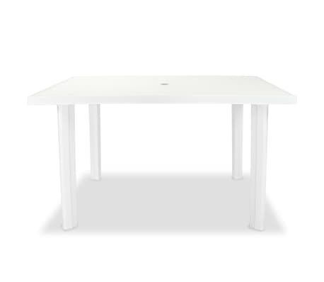 Table de jardin plastique blanc Bouka 126 cm - Photo n°4