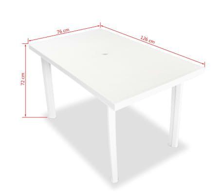 Table de jardin plastique blanc Bouka 126 cm - Photo n°6