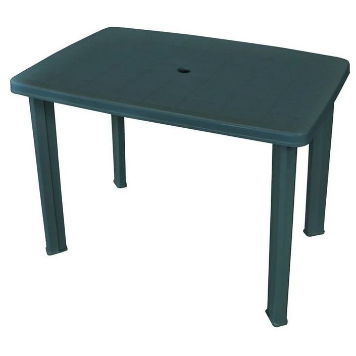 Table de jardin plastique vert Bouka 101 cm - Photo n°1