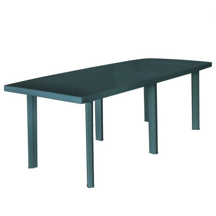 Table de jardin plastique vert Bouka 210 cm - Photo n°1