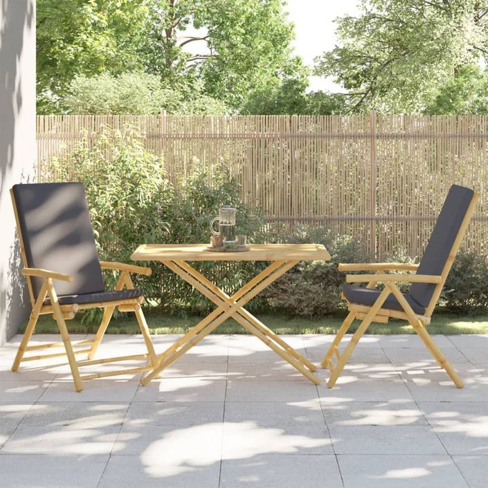 Table de jardin pliable 110x55x75 cm bambou - Photo n°3