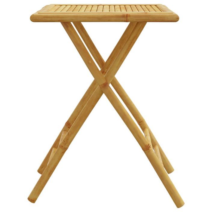 Table de jardin pliable 55x55x75 cm bambou - Photo n°5