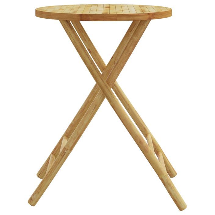 Table de jardin pliable Ø55x75 cm bambou - Photo n°5