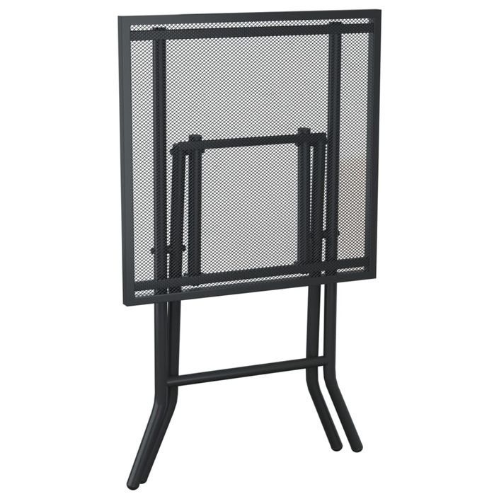 Table de jardin pliable anthracite 50x50x72 cm maille d'acier - Photo n°7