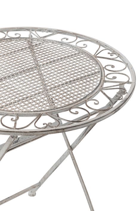 Table de jardin pliable en métal gris Kael D 70 cm - Photo n°7