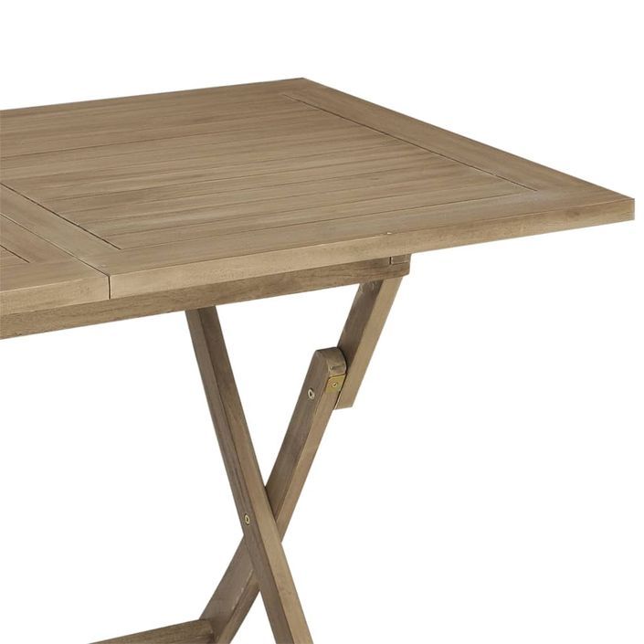 Table de jardin pliante gris 120x70x75 cm bois de teck solide - Photo n°7