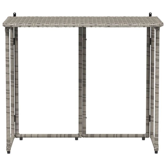 Table de jardin pliante gris 90 x 51 x 75 cm polyrotin - Photo n°4