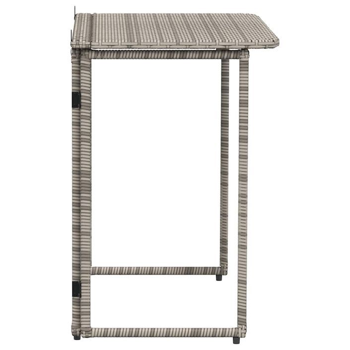 Table de jardin pliante gris 90 x 51 x 75 cm polyrotin - Photo n°5