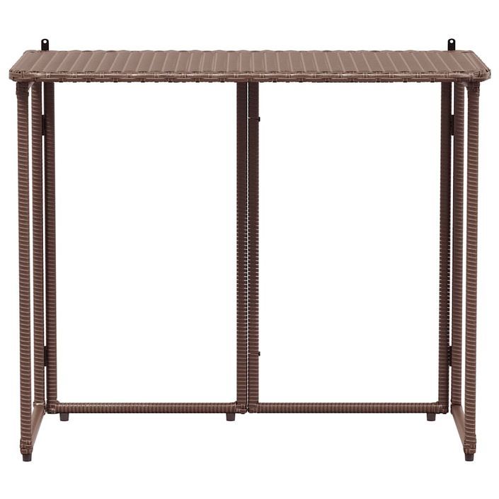 Table de jardin pliante marron 90 x 51 x 75 cm polyrotin - Photo n°4