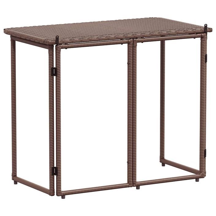 Table de jardin pliante marron 90 x 51 x 75 cm polyrotin - Photo n°6