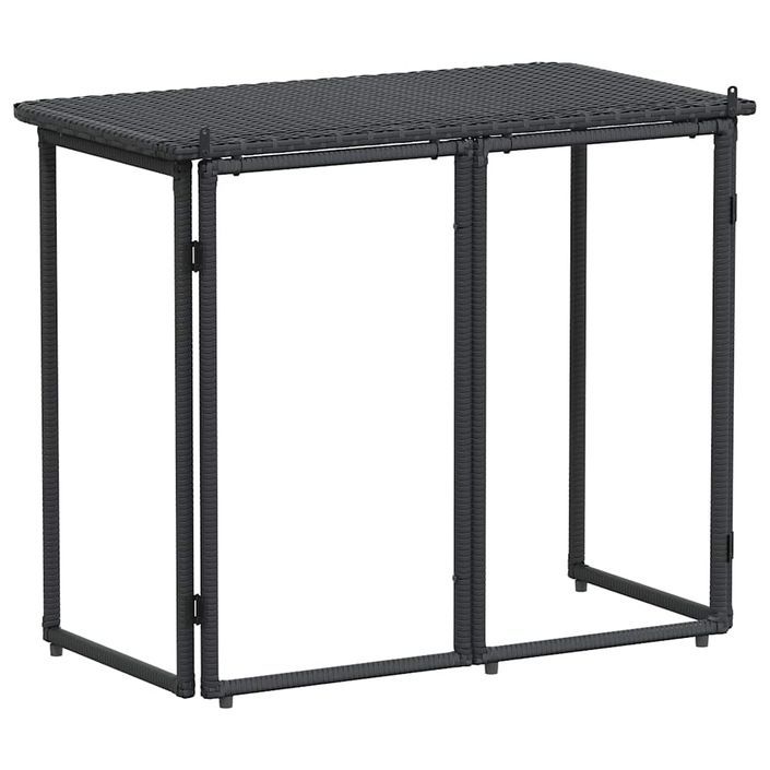 Table de jardin pliante noir 90 x 51 x 75 cm polyrotin - Photo n°6