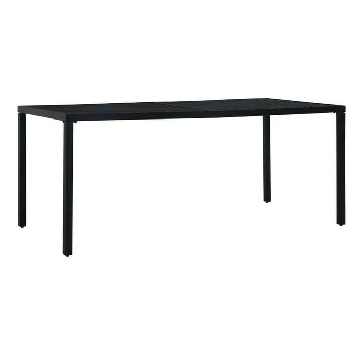 Table de jardin rectangulaire métal noir Naela 180 cm - Photo n°1