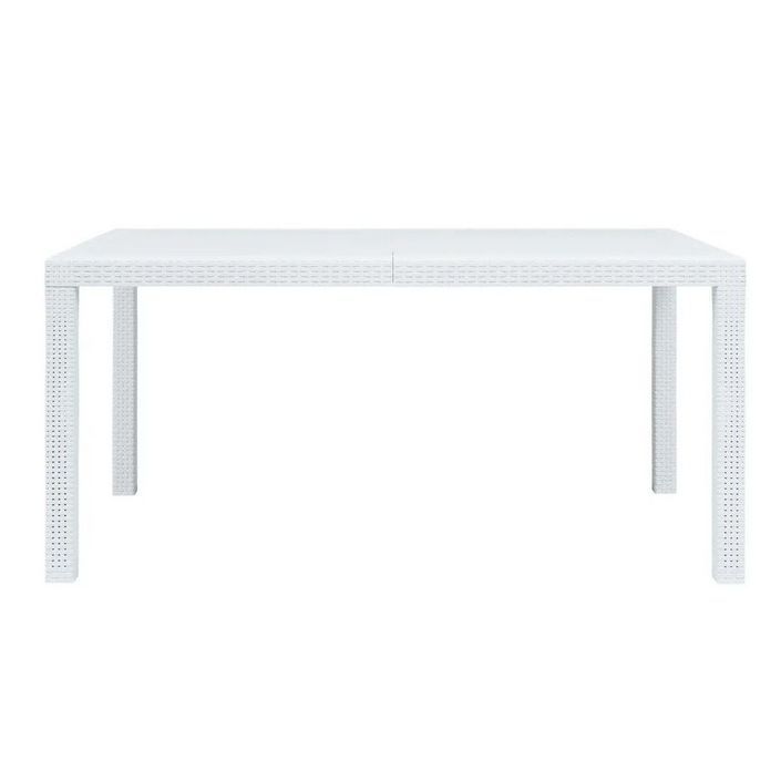 Table de jardin rectangulaire plastique blanc Terdi 150 cm - Photo n°2