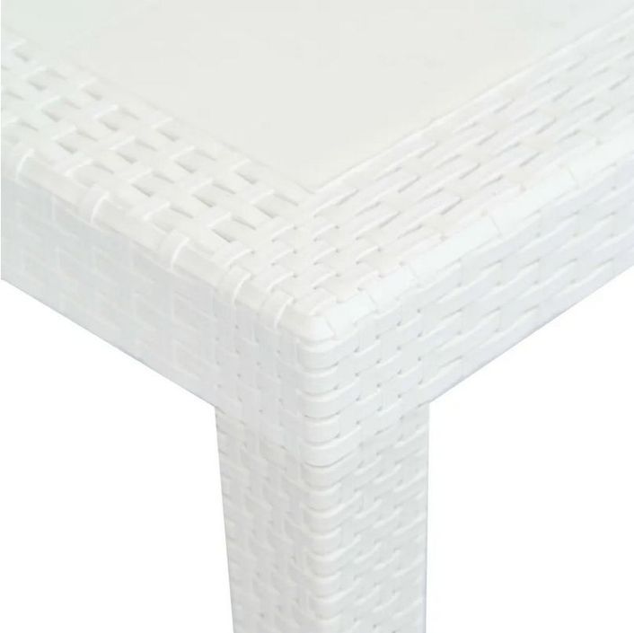 Table de jardin rectangulaire plastique blanc Terdi 150 cm - Photo n°3